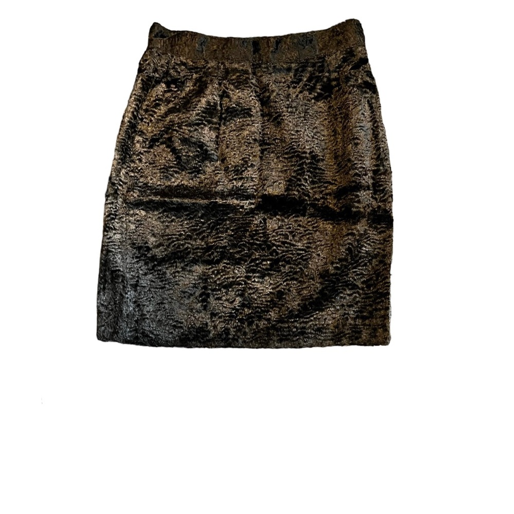 Sisley | Black Faux Fur Skirt | Made in Italy | Size 24 | EUC
